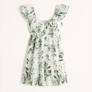 Abercrombie and Fitch ruched flutter sleeve mini dress